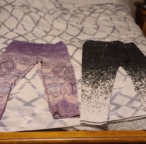 Evolution and Creation workout pants and leggings. Both pairs included.